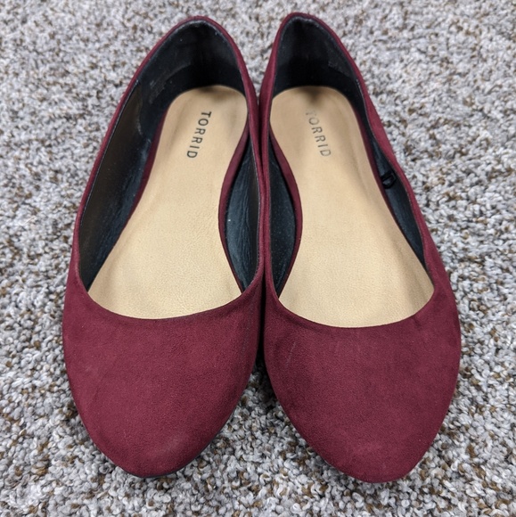 torrid Shoes - Dark Red Torrid Flats, size 9W